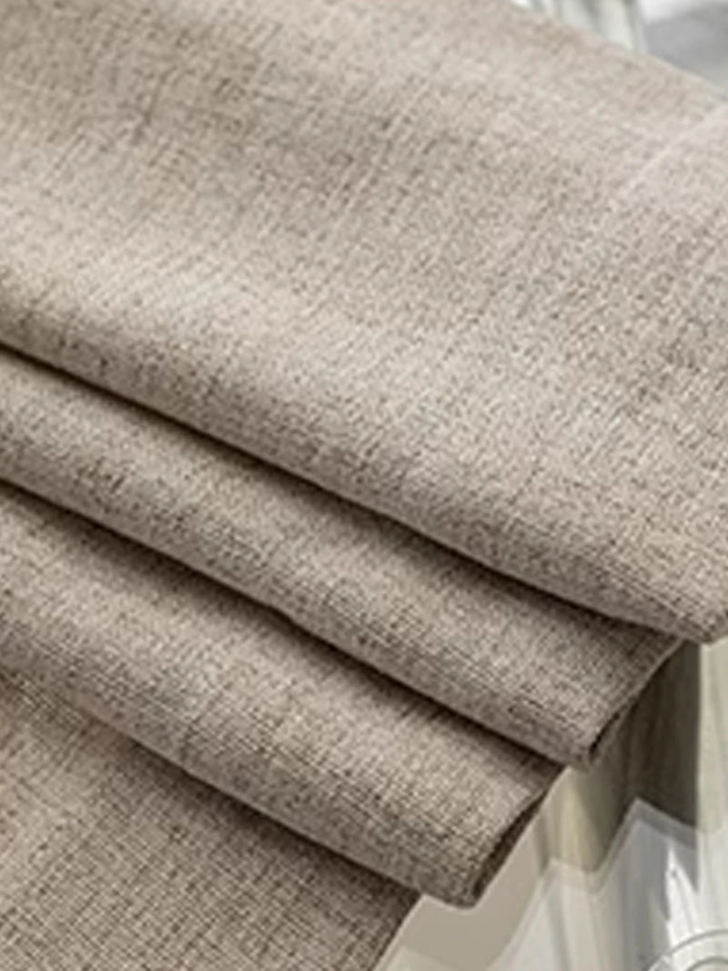 Rideau effet lin taupe – Taupe – détail tissu