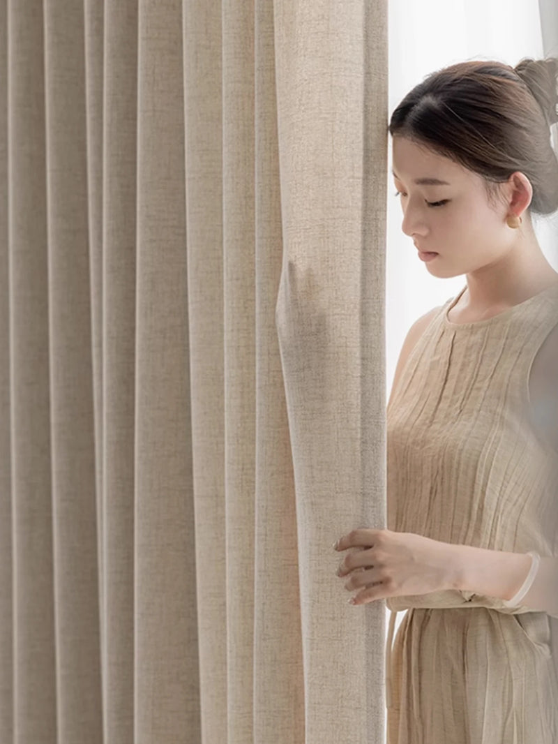 Rideau effet lin taupe – Taupe – mise en situation