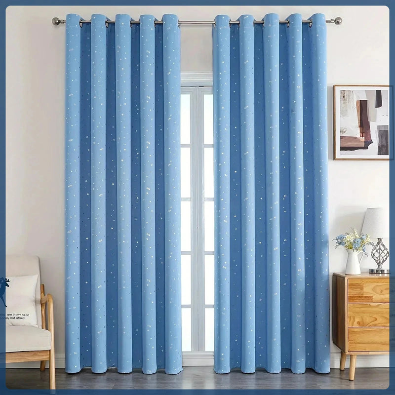 Rideau tamisant jacquard petites étoiles – vue du modèle