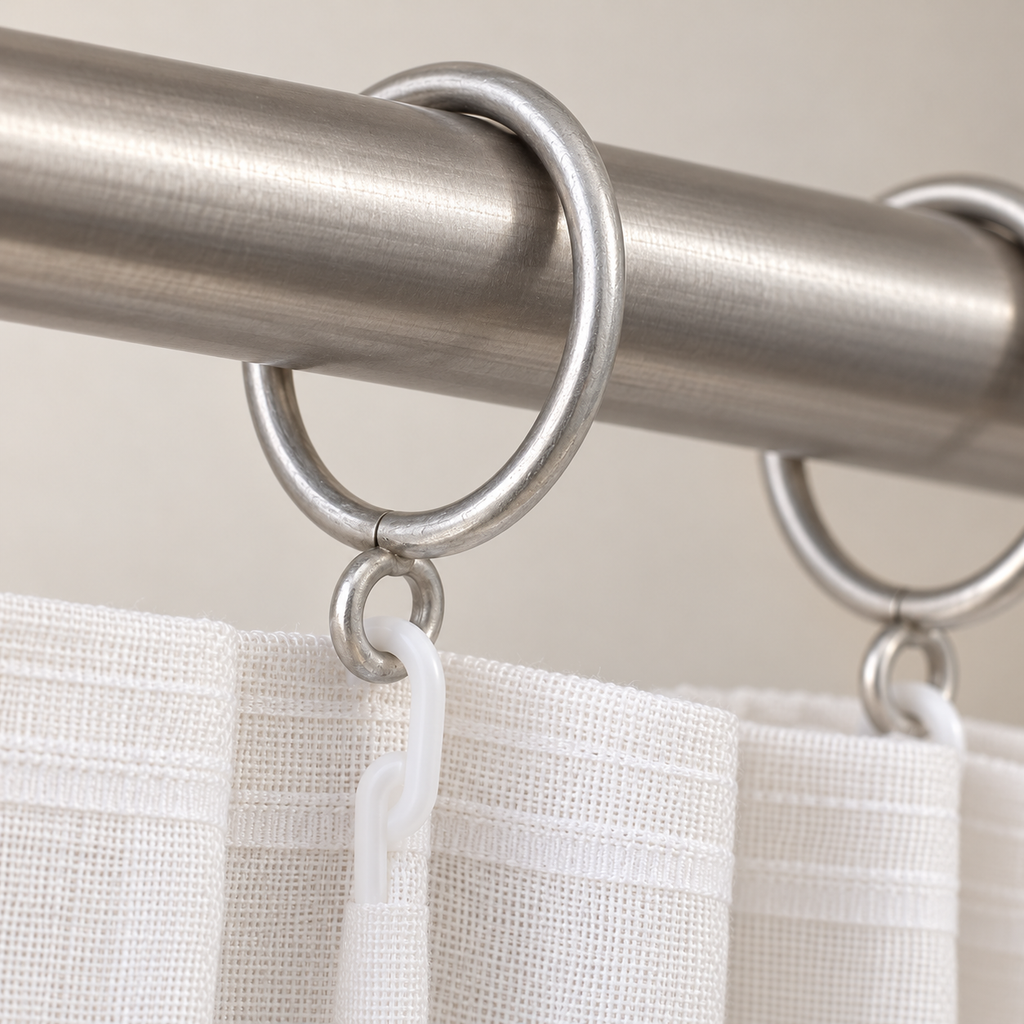 Anneaux de tringle à œillet en métal Ø int. 38 mm – lot de 20 – détail des finitions