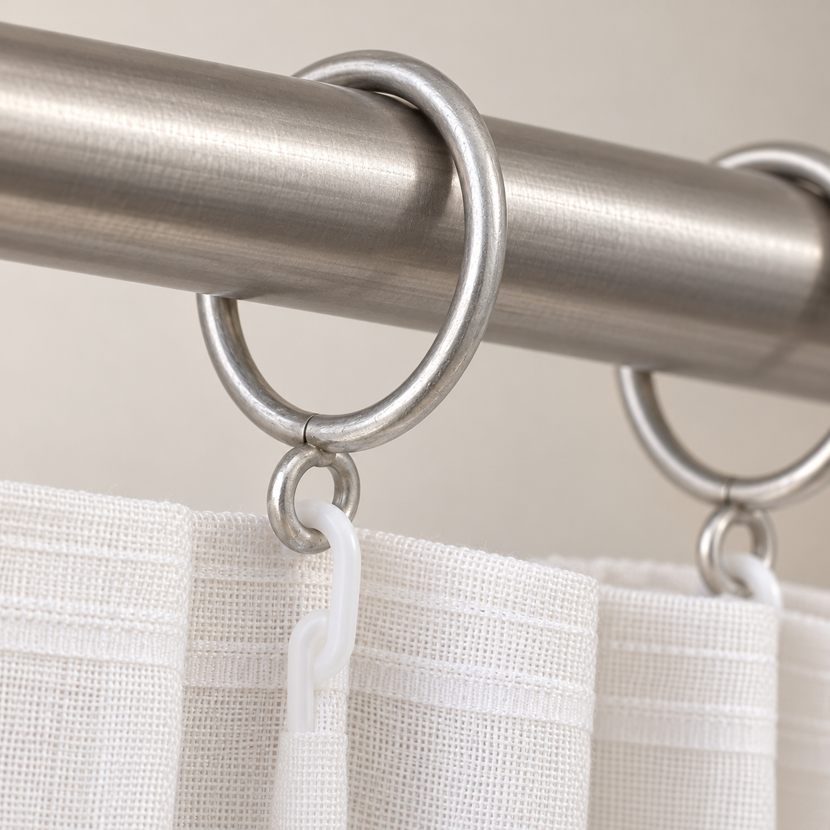 Anneaux de tringle à œillet en métal Ø int. 38 mm – lot de 20 – détail des finitions