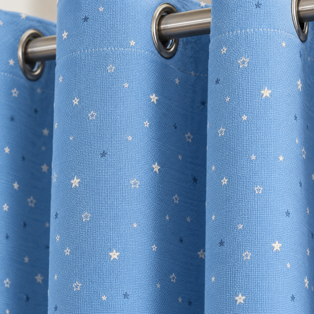 Rideau tamisant jacquard petites étoiles – détail de la matière