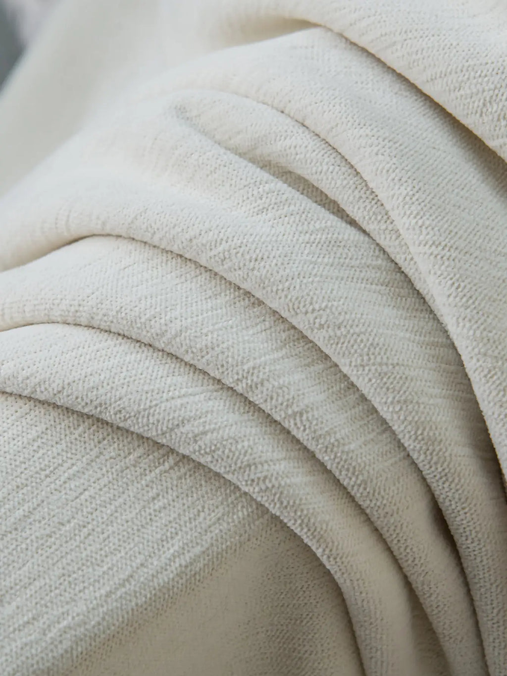 Rideau chenille ivoire à passe-tringle – Ivoire – détail tissu