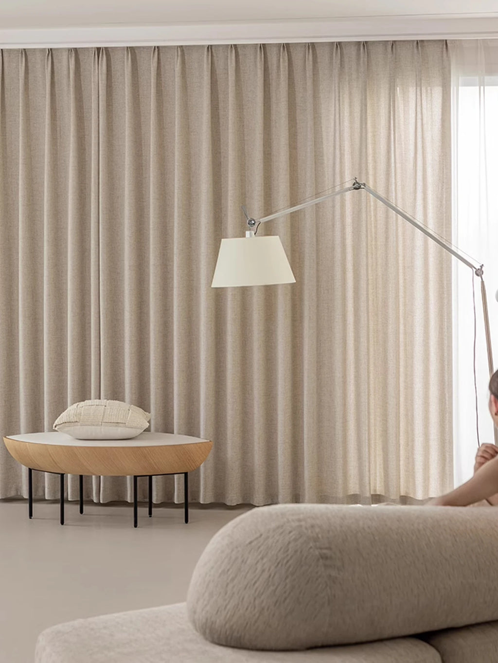 Rideau effet lin taupe – Taupe – mise en situation