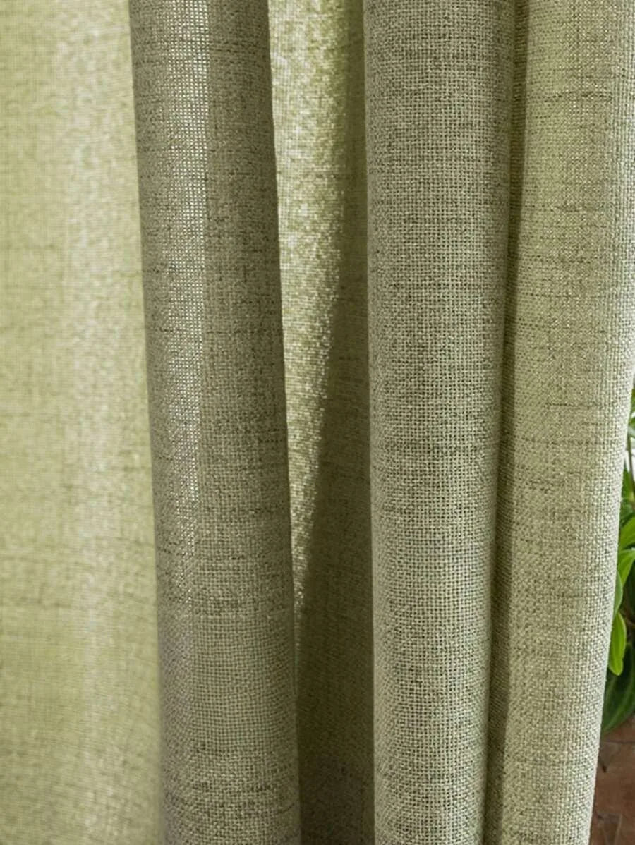 Rideau effet lin vert sauge chiné – Vert sauge chiné – détail tissu