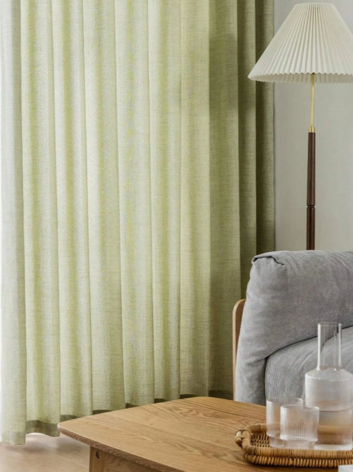 Rideau effet lin vert sauge chiné – Vert sauge chiné – mise en situation
