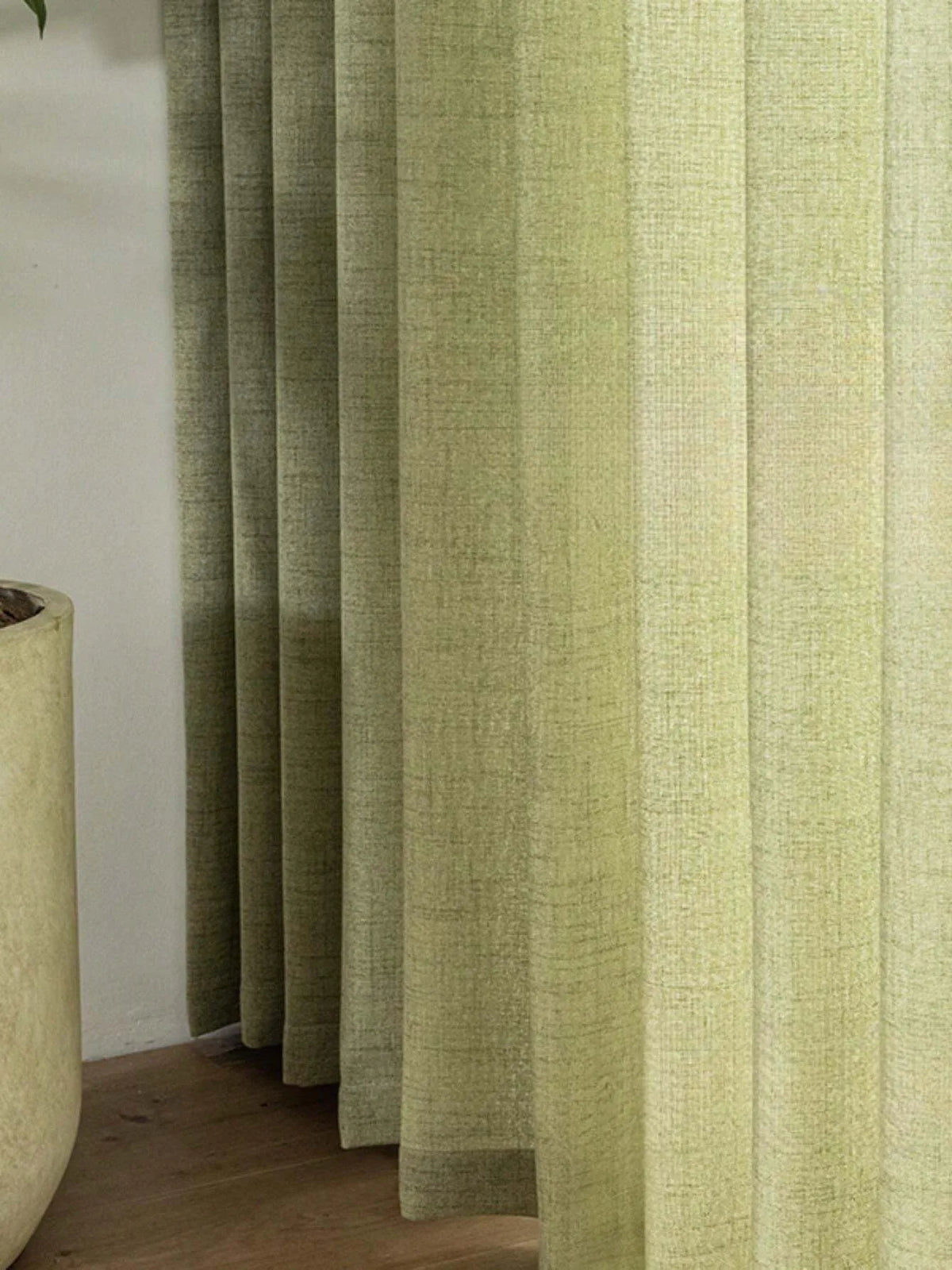 Rideau effet lin vert sauge chiné – Vert sauge chiné – vue entière