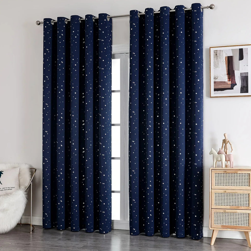 Rideau tamisant jacquard petites étoiles – détail du tissu ou de la finition