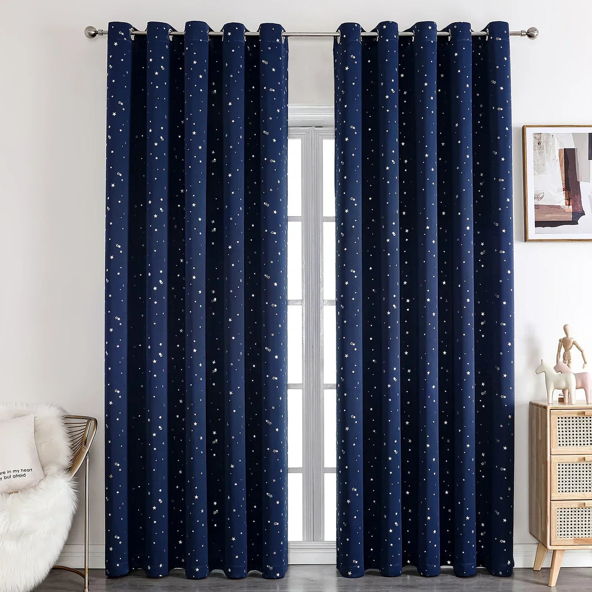 Rideau tamisant jacquard petites étoiles – vue complémentaire 6