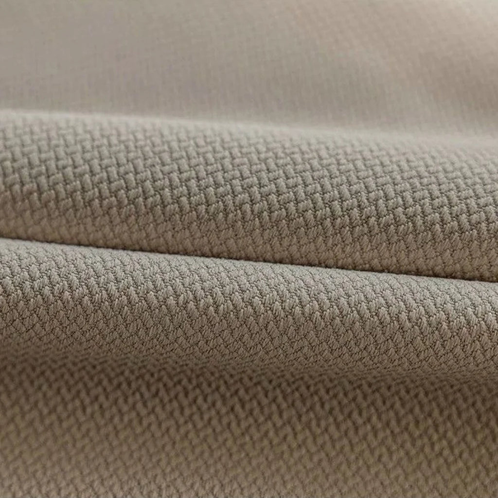 Rideau texturé double face beige ou gris à œillets – Beige – détail tissu