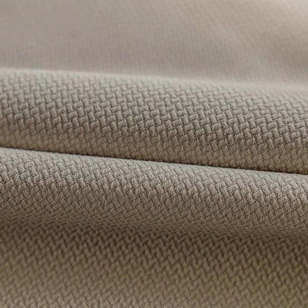 Rideau texturé double face beige ou gris à œillets – Beige – détail tissu