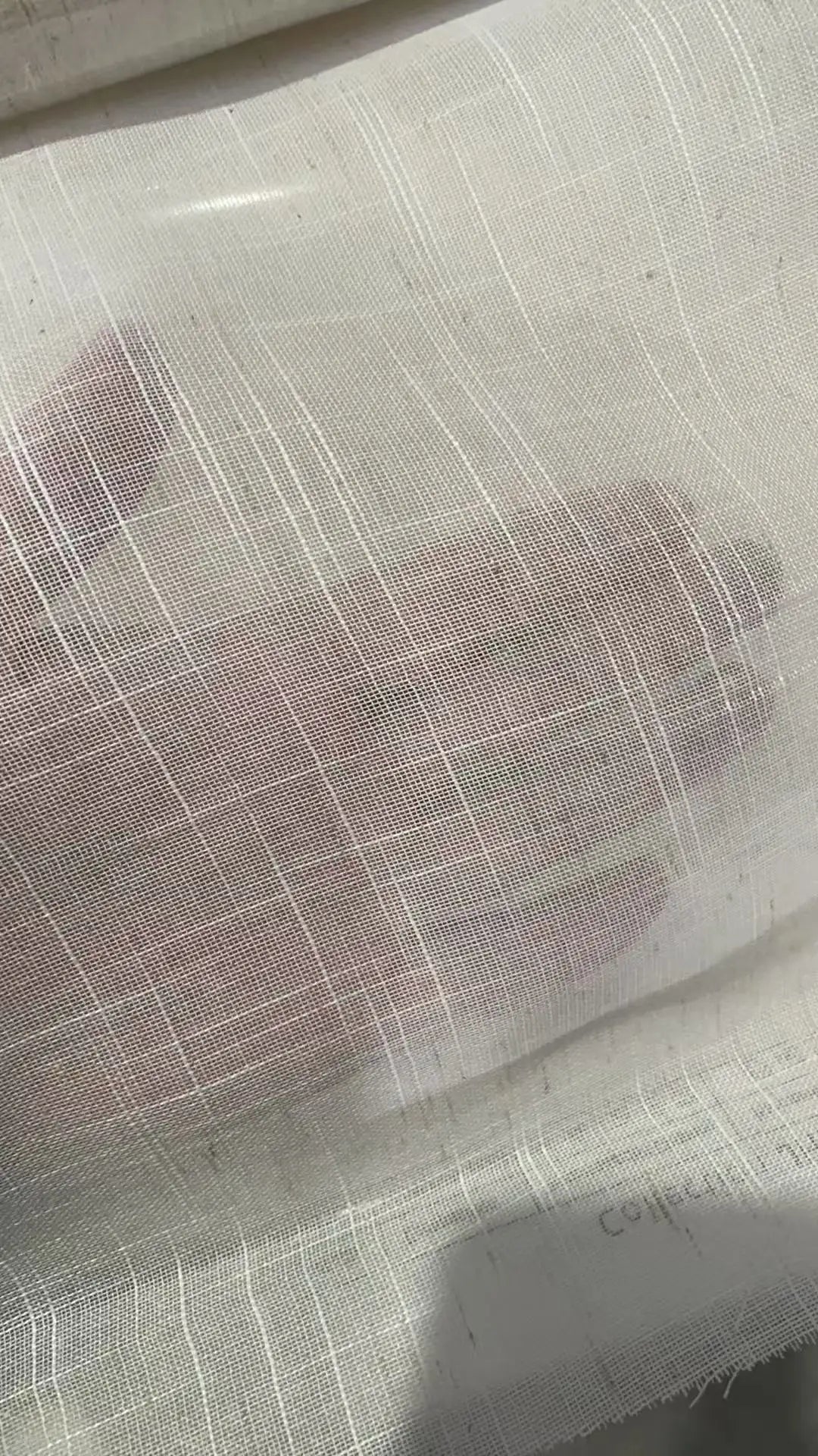 Voilage effet lin flammé écru – Écru – détail tissu