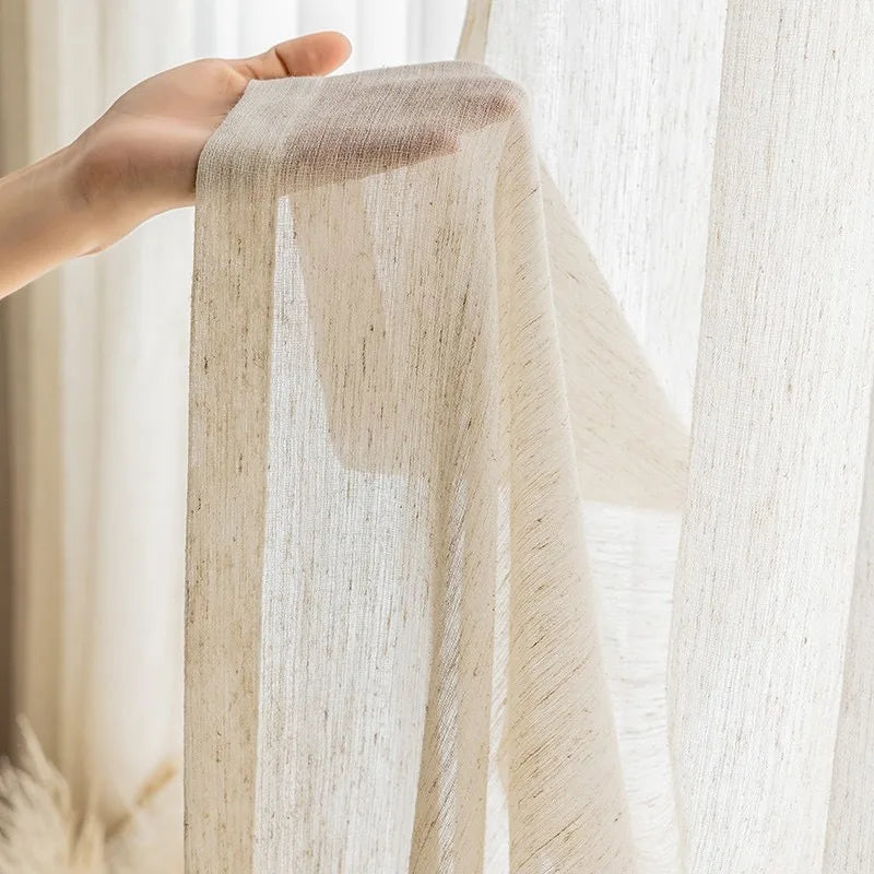Voilage effet lin naturel – Lin naturel – détail tissu